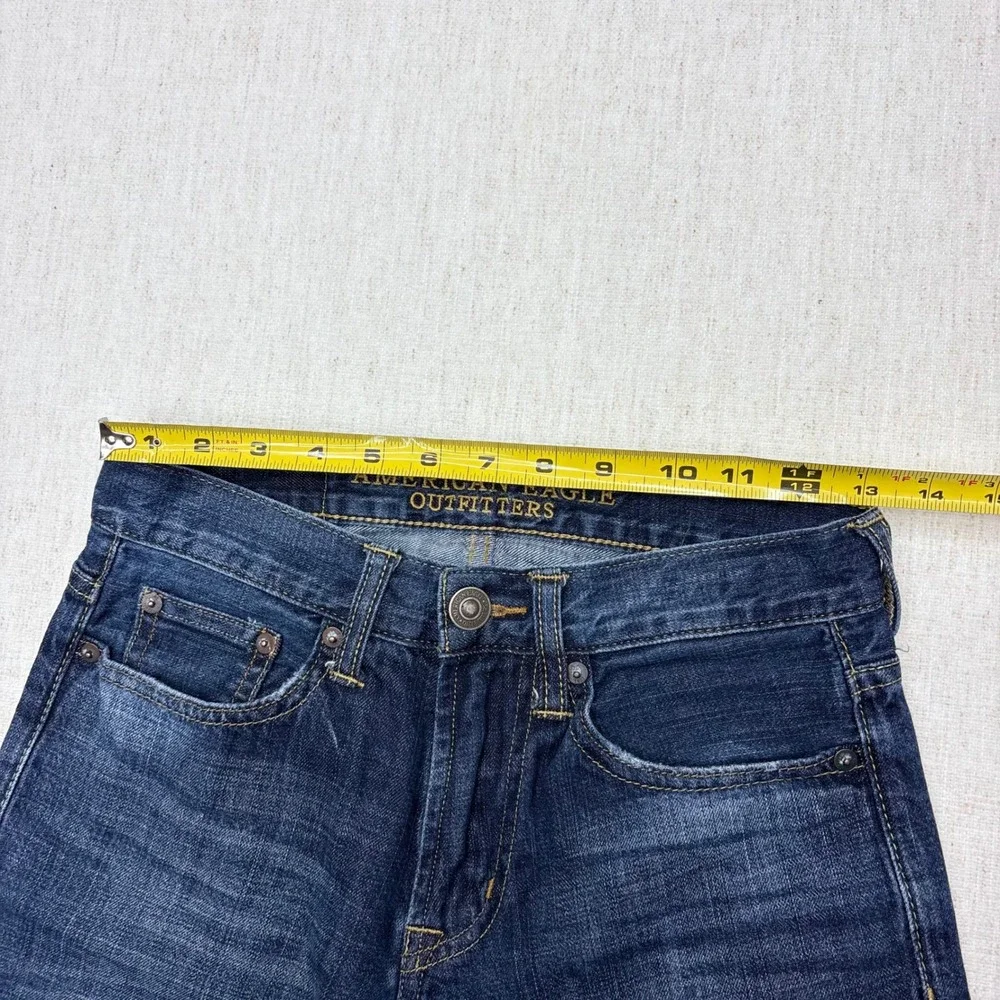 American Eagle Slim Straight Dark Wash Jeans Mens 26x28 100% Cotton Made In 2013